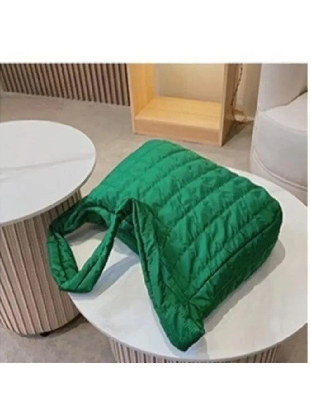 Quilted hobo Green bag with quilted details large capacity shoulder bags